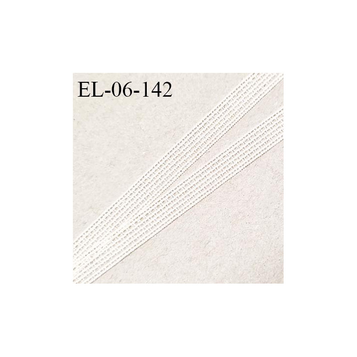 Elastique 6 mm fin style droit fil couleur perle ivoire largeur 6 mm prix au mètre