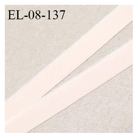 Elastique 8 mm lingerie haut de gamme couleur rose très pâle élastique fin doux au toucher style velours prix au mètre