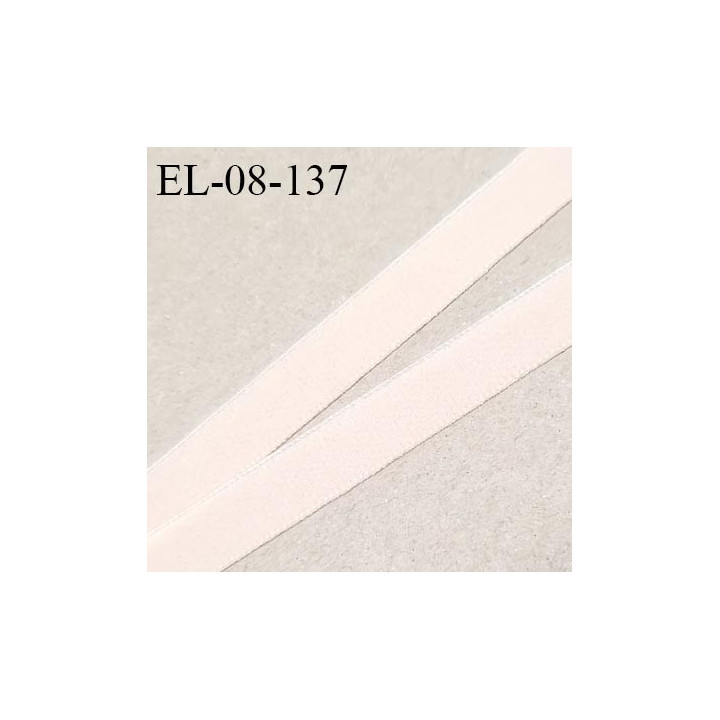 Elastique 8 mm lingerie haut de gamme couleur rose très pâle élastique fin doux au toucher style velours prix au mètre