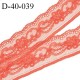 Dentelle 40 mm lycra extensible haut de gamme couleur corail largeur 40 mm prix au mètre