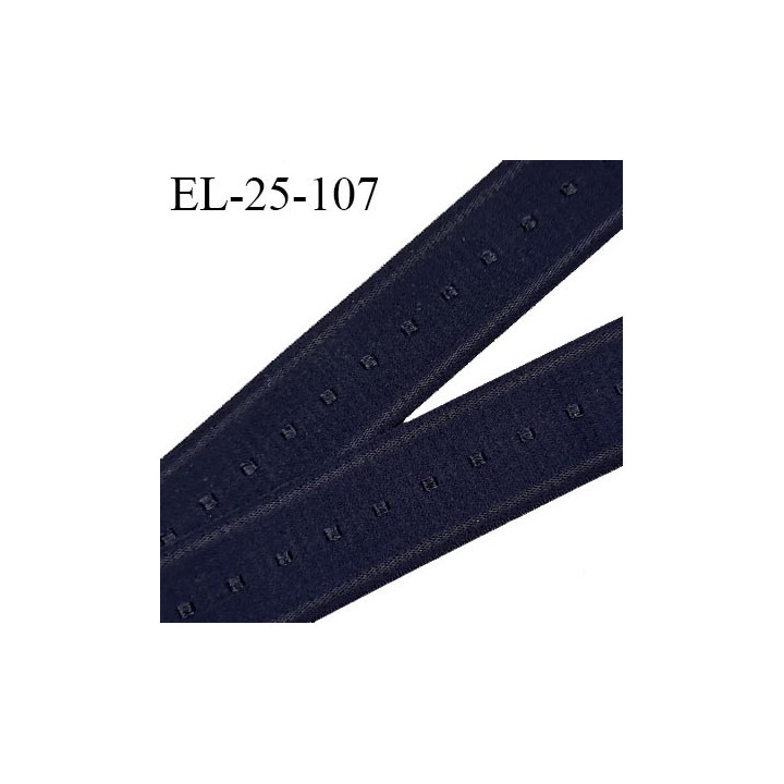 Elastique 25 mm bretelle et lingerie couleur bleu nuit tirant vers le noir largeur 25 mm prix au mètre