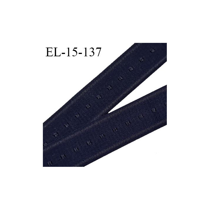 Elastique 15 mm bretelle et lingerie couleur bleu nuit tirant vers le noir largeur 15 mm prix au mètre