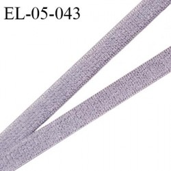 Elastique 5 mm lingerie couleur parme gris élastique très doux au toucher style velours prix au mètre