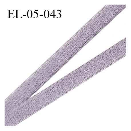 Elastique 5 mm lingerie couleur parme gris élastique très doux au toucher style velours prix au mètre