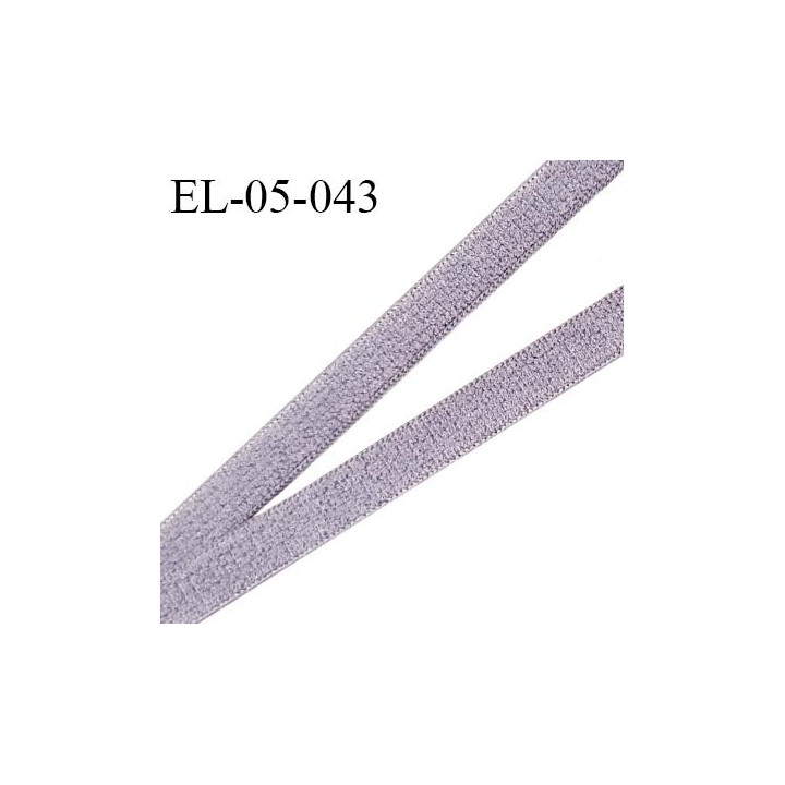 Elastique 5 mm lingerie couleur parme gris élastique très doux au toucher style velours prix au mètre