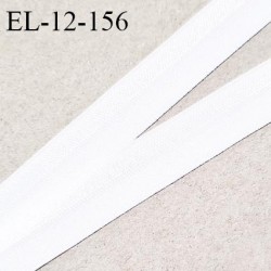 Elastique 12 mm lingerie pré plié couleur blanc allongement +130% prix au mètre