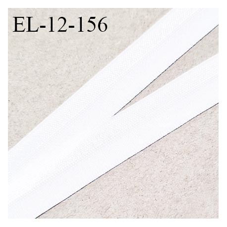 Elastique 12 mm lingerie pré plié couleur blanc allongement +130% prix au mètre