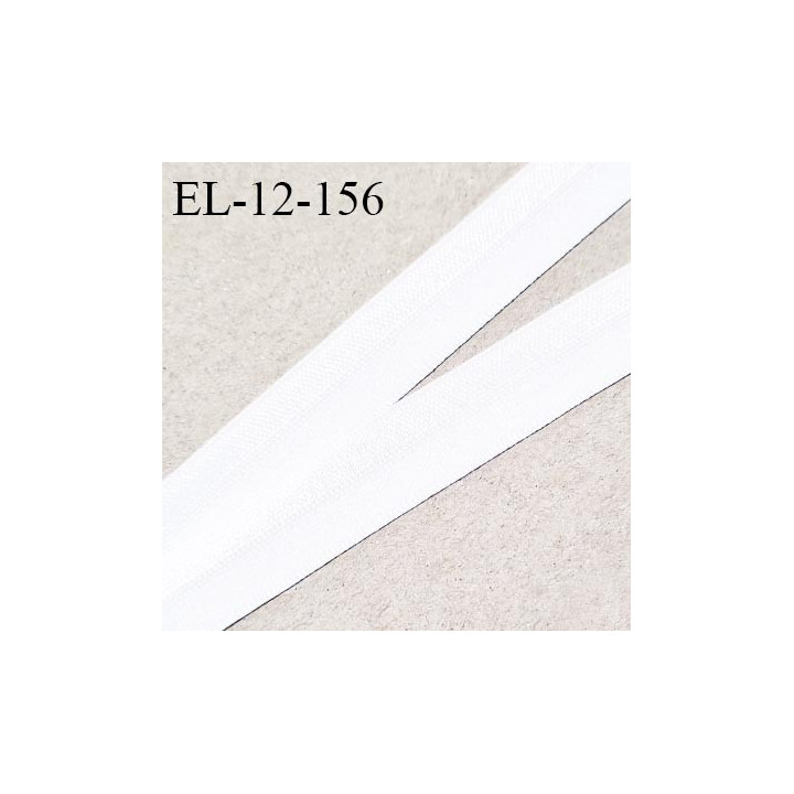 Elastique 12 mm lingerie pré plié couleur blanc allongement +130% prix au mètre