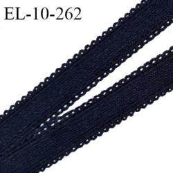 Elastique lingerie 10 mm picot haut de gamme couleur bleu nuit largeur 10 mm élasticité +160% prix au mètre