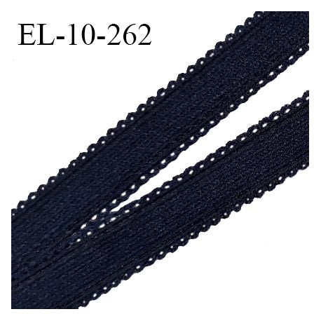 Elastique lingerie 10 mm picot haut de gamme couleur bleu nuit largeur 10 mm élasticité +160% prix au mètre