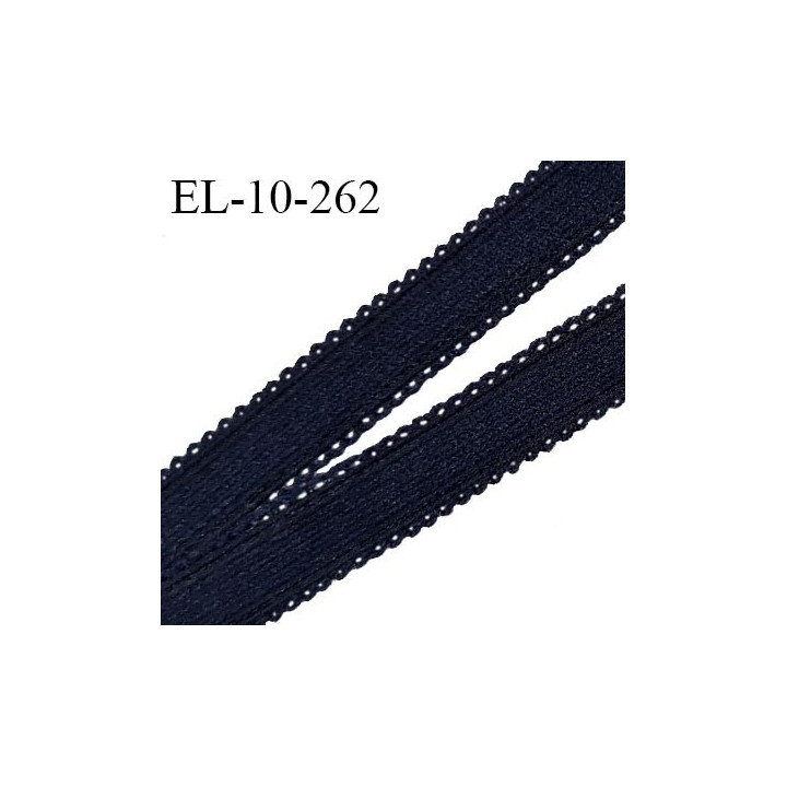 Elastique lingerie 10 mm picot haut de gamme couleur bleu nuit largeur 10 mm élasticité +160% prix au mètre