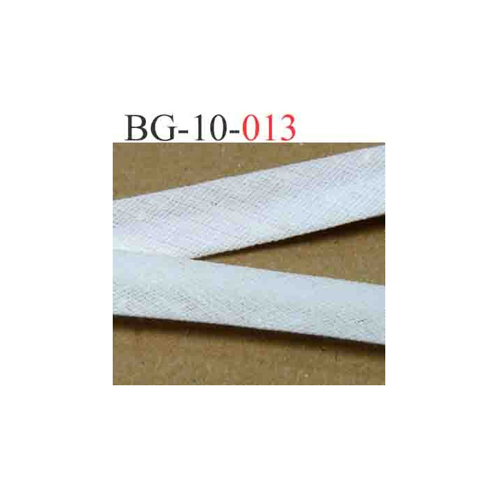 galon biais ruban passe poil plié largeur 10 mm couleur blanc 100 % coton vendu au mètre