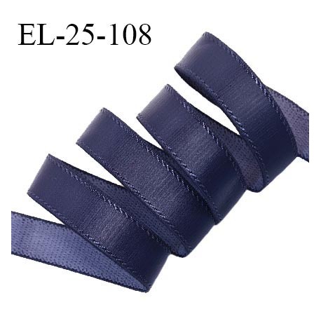 Elastique 24 mm bretelle et lingerie avec surpiqûres couleur bleu marine ou shiny blue fabriqué en France prix au mètre