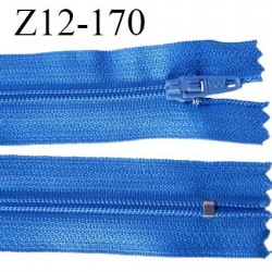 Fermeture zip 12 cm non séparable couleur bleu largeur 2.5 cm zip nylon longueur 12 cm largeur 4 mm prix à la pièce