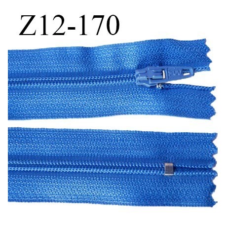 Fermeture zip 12 cm non séparable couleur bleu largeur 2.5 cm zip nylon longueur 12 cm largeur 4 mm prix à la pièce