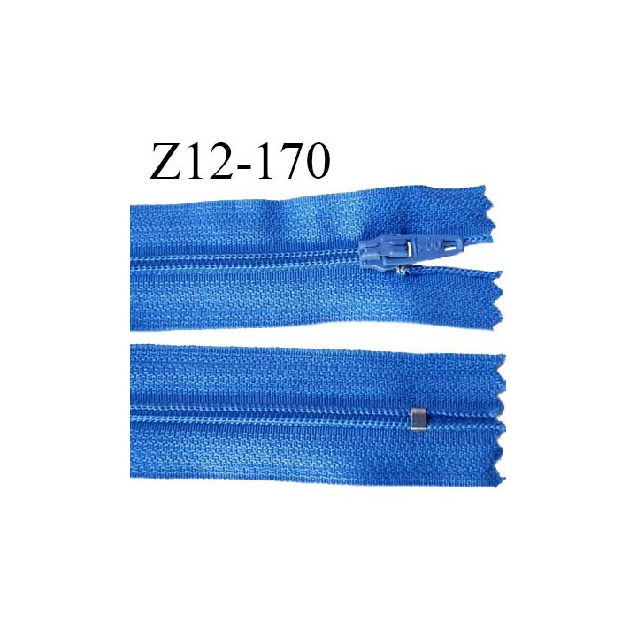 Fermeture zip 12 cm non séparable couleur bleu largeur 2.5 cm zip nylon longueur 12 cm largeur 4 mm prix à la pièce