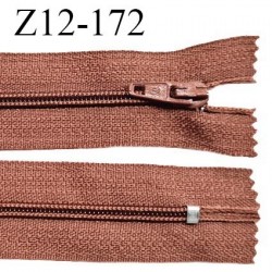 Fermeture zip 12 cm non séparable couleur terracotta largeur 2.5 cm zip nylon longueur 12 cm largeur 4 mm prix à la pièce