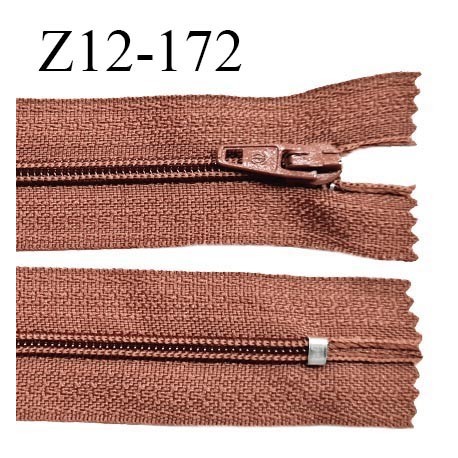 Fermeture zip 12 cm non séparable couleur terracotta largeur 2.5 cm zip nylon longueur 12 cm largeur 4 mm prix à la pièce