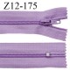 Fermeture zip 12 cm non séparable couleur lilas largeur 2.5 cm zip nylon longueur 12 cm largeur 4 mm prix à la pièce