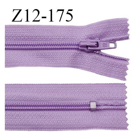 Fermeture zip 12 cm non séparable couleur lilas largeur 2.5 cm zip nylon longueur 12 cm largeur 4 mm prix à la pièce