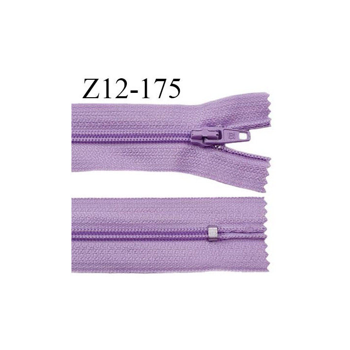 Fermeture zip 12 cm non séparable couleur lilas largeur 2.5 cm zip nylon longueur 12 cm largeur 4 mm prix à la pièce