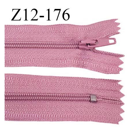 Fermeture zip 12 cm non séparable couleur vieux rose largeur 2.5 cm zip nylon longueur 12 cm largeur 4 mm prix à la pièce