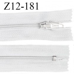Fermeture zip 12 cm non séparable couleur gris très clair largeur 2.5 cm zip nylon longueur 12 cm largeur 4 mm prix à la pièce