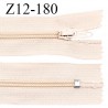 Fermeture zip 12 cm non séparable couleur beige rosé largeur 2.5 cm zip nylon longueur 12 cm largeur 4 mm prix à la pièce