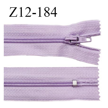 Fermeture zip 12 cm non séparable couleur parme largeur 2.5 cm zip nylon longueur 12 cm largeur 4 mm prix à la pièce