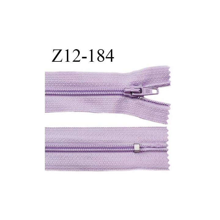 Fermeture zip 12 cm non séparable couleur parme largeur 2.5 cm zip nylon longueur 12 cm largeur 4 mm prix à la pièce