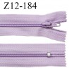 Fermeture zip 12 cm non séparable couleur parme largeur 2.5 cm zip nylon longueur 12 cm largeur 4 mm prix à la pièce