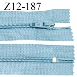 Fermeture zip 12 cm non séparable couleur bleu largeur 2.5 cm zip nylon longueur 12 cm largeur 4 mm prix à la pièce