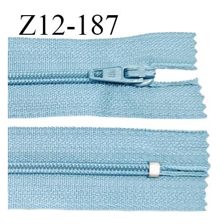 Fermeture zip 12 cm non séparable couleur bleu largeur 2.5 cm zip nylon longueur 12 cm largeur 4 mm prix à la pièce