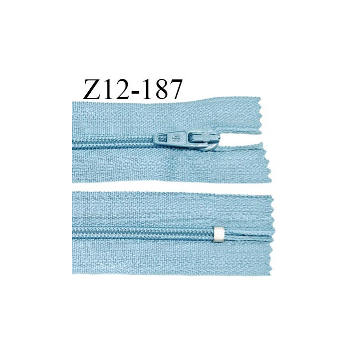 Fermeture zip 12 cm non séparable couleur bleu largeur 2.5 cm zip nylon longueur 12 cm largeur 4 mm prix à la pièce
