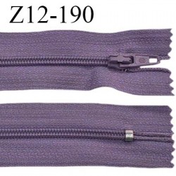 Fermeture zip 12 cm non séparable couleur mauve largeur 2.5 cm zip nylon longueur 12 cm largeur 4 mm prix à la pièce