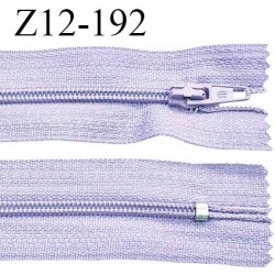 Fermeture zip 12 cm non séparable couleur parme très clair largeur 2.5 cm zip nylon longueur 12 cm largeur 4 mm prix à la pièce