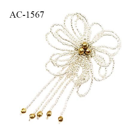 Broche en perles en forme de fleur montée sur épingle avec pendentifs en perles superbe prix à l'unité