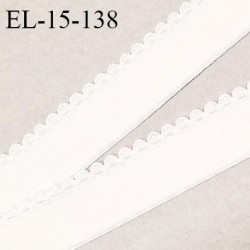 Elastique lingerie 15 mm picot haut de gamme couleur naturel allongement +140% largeur 15 mm prix au mètre