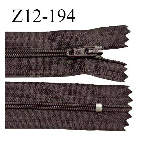 Fermeture zip 12 cm non séparable couleur marron largeur 2.5 cm zip nylon longueur 12 cm largeur 4 mm prix à la pièce