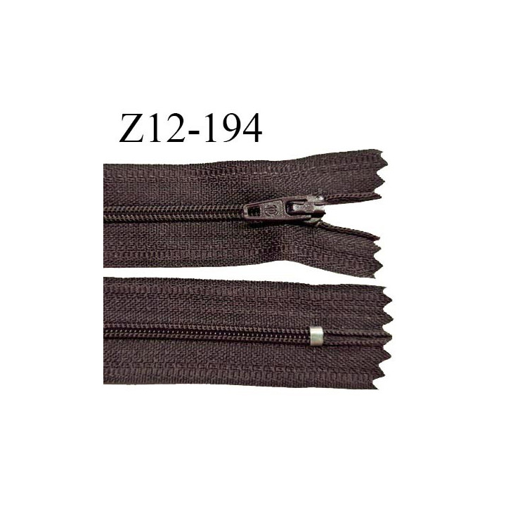 Fermeture zip 12 cm non séparable couleur marron largeur 2.5 cm zip nylon longueur 12 cm largeur 4 mm prix à la pièce