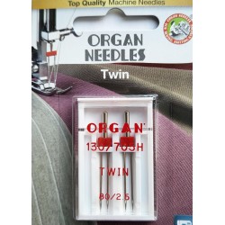 Aiguille Organ TWIN  n° 80 2.5 la boite de 2 aiguilles