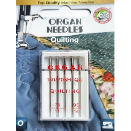 Aiguille Organ QUILTING 3 aiguille en n° 75 et 2 aiguilles en  n° 90 la boite de 5 aiguilles