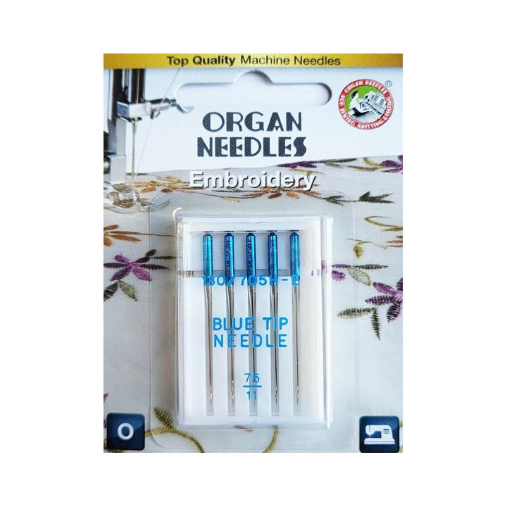 Aiguille Organ EMBROIDERY n° 75 la boite de 5 aiguilles