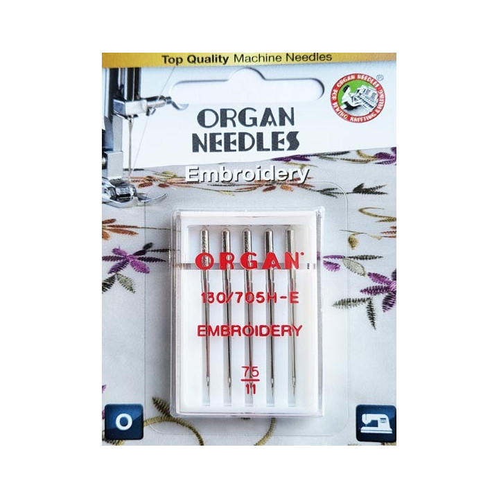 Aiguille Organ EMBROIDERY n° 75 la boite de 5 aiguilles