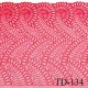 Tissu dentelle brodée 24 cm extensible haut de gamme couleur rose avec broderies largeur 24 cm prix pour 1 mètre de longueur