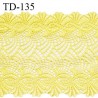 Tissu dentelle brodée 14 cm extensible haut de gamme couleur jaune largeur 14 cm prix pour 1 mètre de longueur