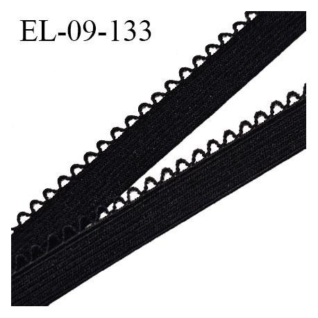 Elastique picot 9 mm lingerie couleur noir largeur 9 mm haut de gamme prix au mètre