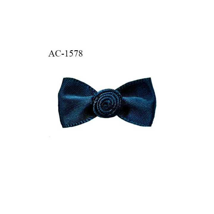 Noeud lingerie haut de gamme couleur bleu canard largeur 30 mm hauteur 15 mm prix à l'unité