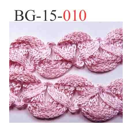 biais galon ruban en tresse couleur rose lumineux brillant très beau très souple et doux largeur 15 mm vendu au mètre 