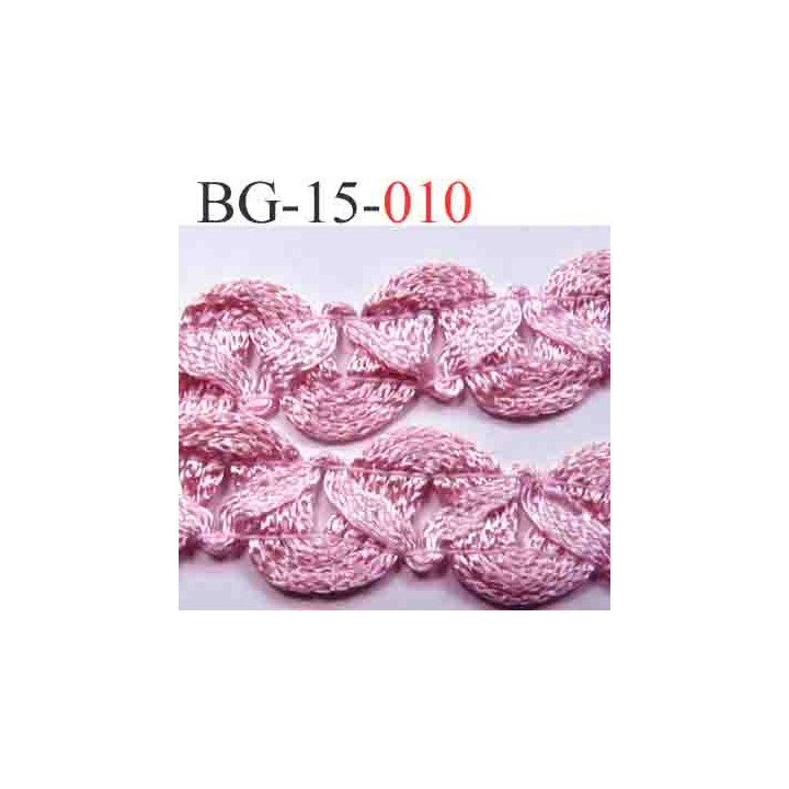 biais galon ruban en tresse couleur rose lumineux brillant très beau très souple et doux largeur 15 mm vendu au mètre 